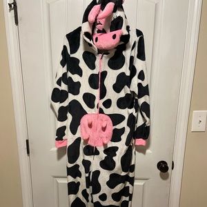 Cow onesie with hood
